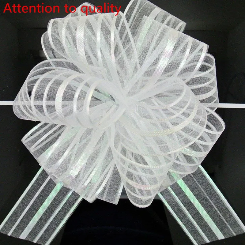 

high quality 5pcs/lot Large Organza Pull Bow Ribbon for Craft , Wedding Decoration, Gift Packing 50mm 7LH18