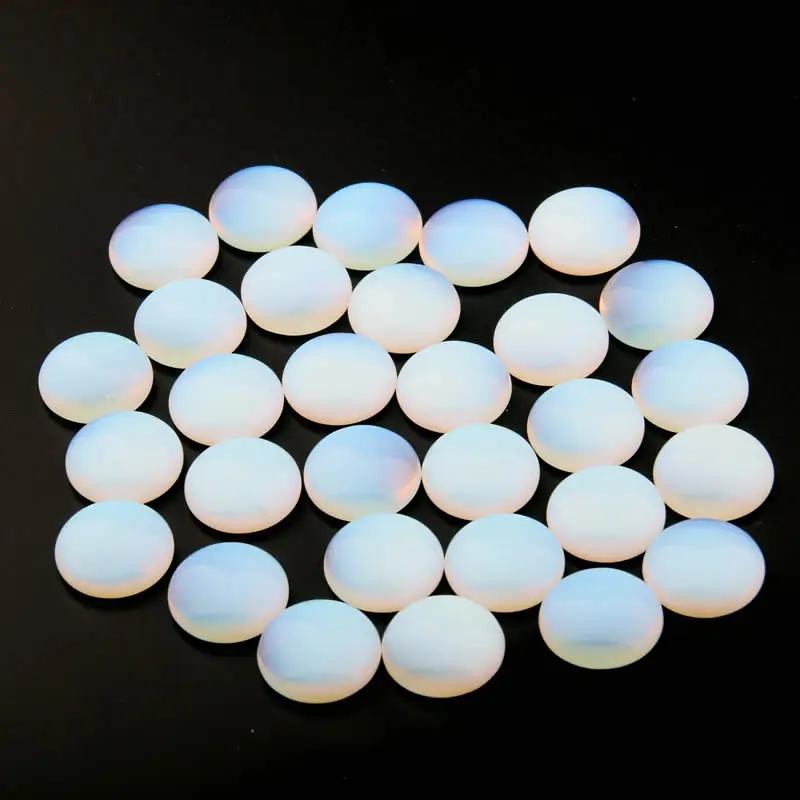 Opal 10 шт. Камни Кабошон бусины 12 14 16 18 20 25 мм круглые без отверстия DIY ювелирных изделий для изготовления ювелирных изделий - Цвет: Opal