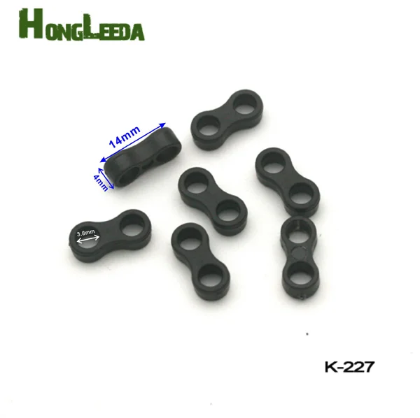 

300pcs black plastic ball cord lock toggles plastic stoppers two holes for 4mm cord K-227
