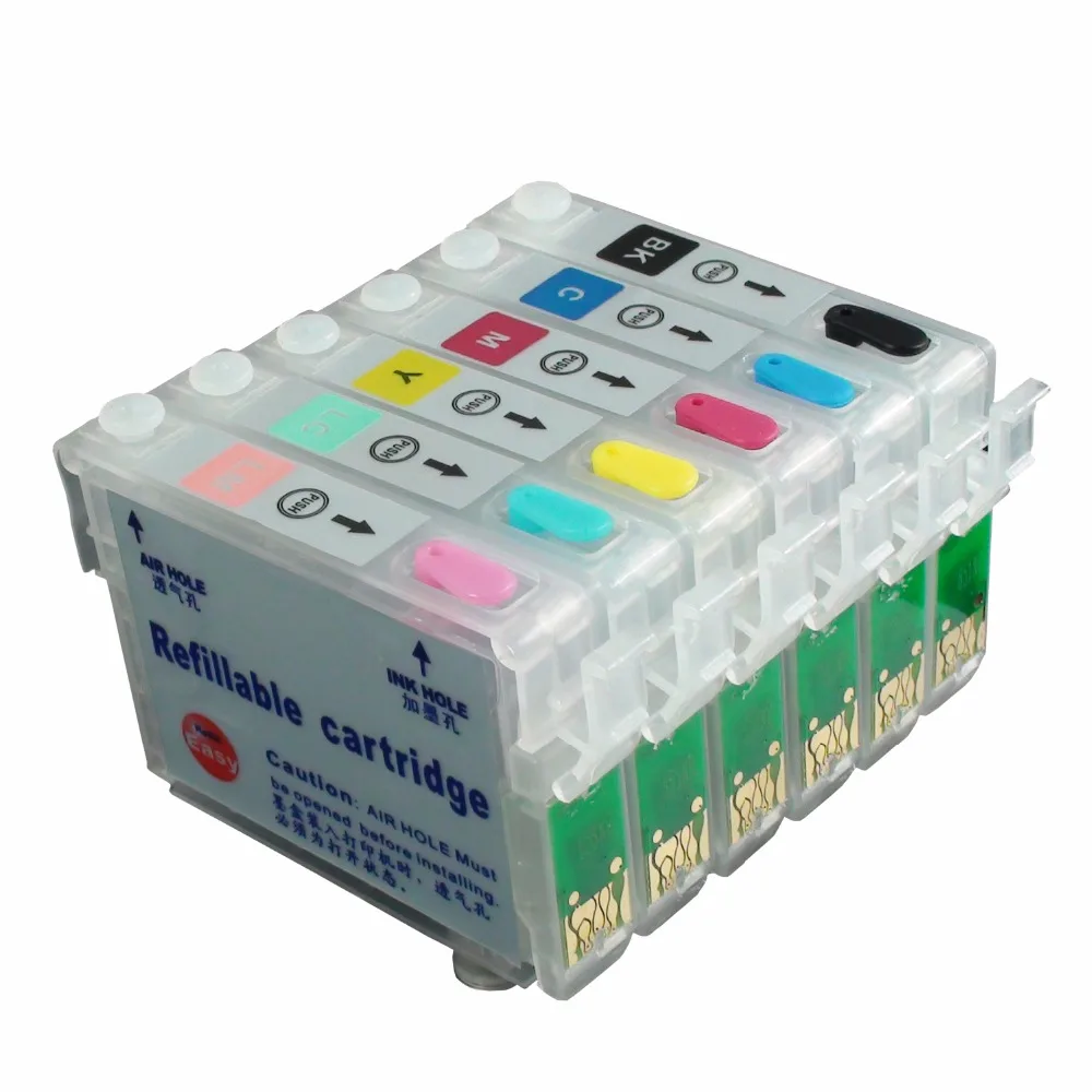 CEYE многоразовые картриджи для EPSON R265 R285 R360 RX560 RX585 RX685 P50 PX650 PX660 PX700W PX710W PX720WD T0801 T0806|ink
