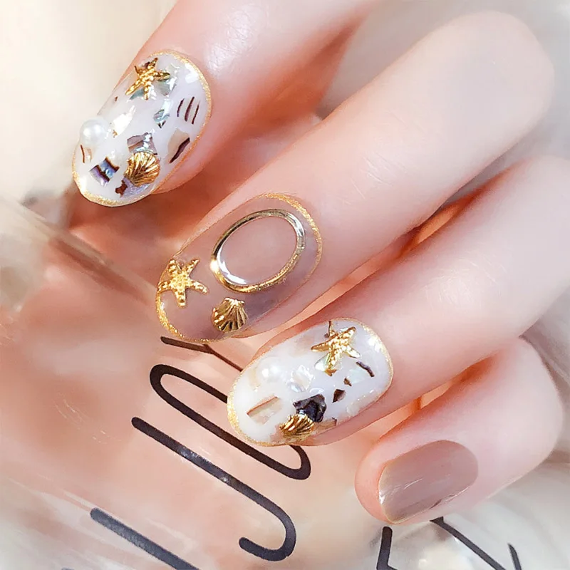 Сделай Сам 24 шт блестящая Морская звезда окунь блестки искусственные ногти