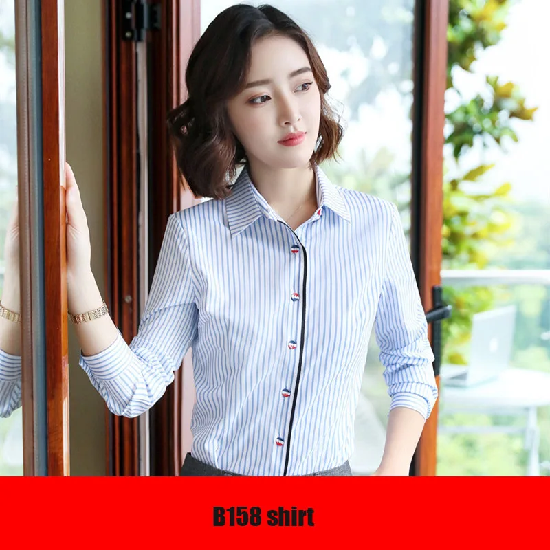 B158shirt Элегантный тонкий серый женский брючный костюм Блейзер с воротником куртка и брюки-Карандаш Женский деловой костюм осень темперамент OL высокого качества - Цвет: B158shirt