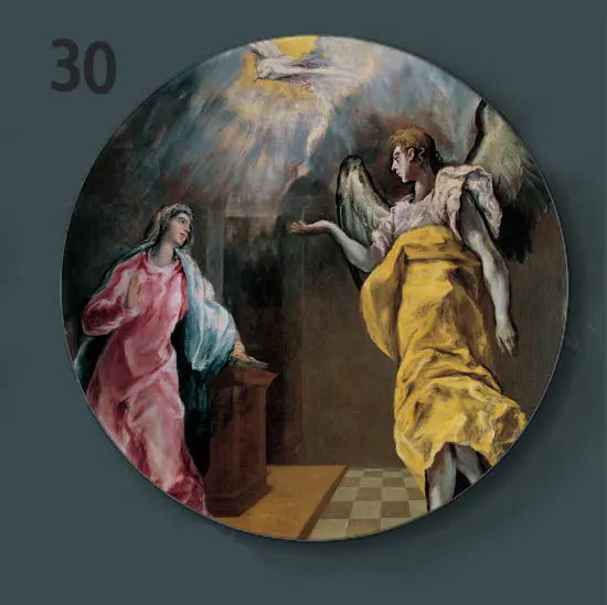 El Greco священник декоративная тарелка Мадонна Иисус церковь декоративная тарелка домашняя Наклейка на стену тарелка испанский Ренессанс живопись тарелка - Цвет: 30