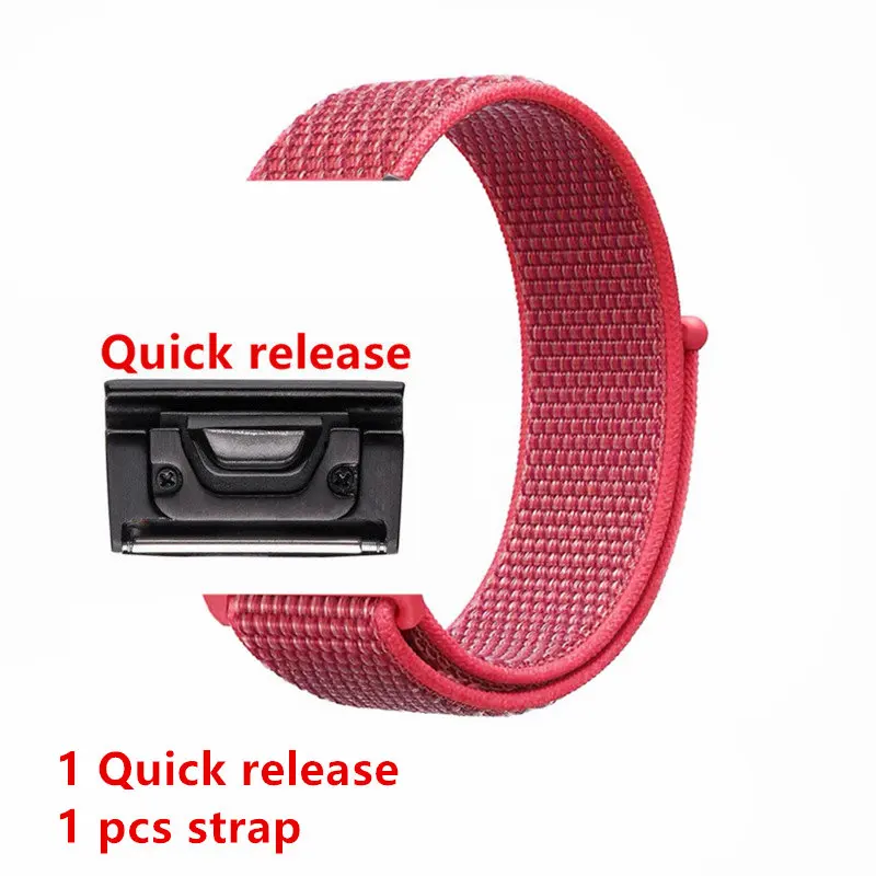 China red 26 мм 22 мм быстросъемный нейлоновый ремешок на липучке для Garmin Fenix 3/Fenix 3 HR/Fenix 5 5X forerunner 935 ремешок для наручных часов - Цвет: China red
