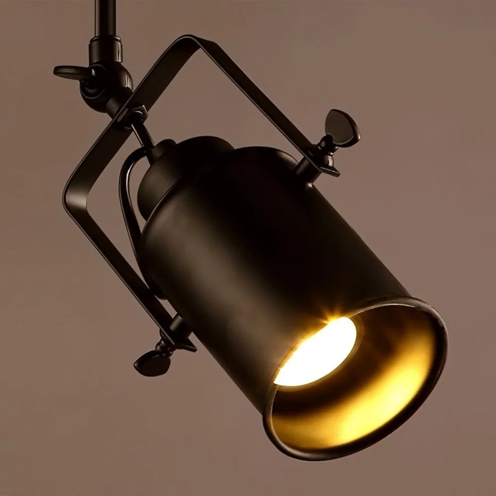 Лофт бар настенный зонд промышленный подвесной светильник черный E27 Edison светильник s Точечный светильник s магазин одежды потолочный светильник