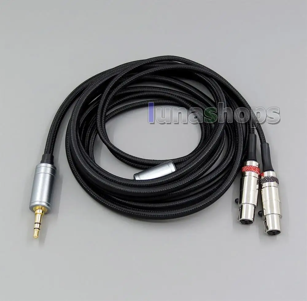 3.5mm plug LN006077 XLR сбалансированный тканевый OD 5 мм OCC чистый посеребренный кабель для наушников для Audeze LCD-3 LCD3 LCD-2 LCD2 g - Цвет: 3.5mm plug