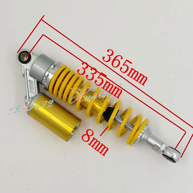 335mm 325 мм, 335 мм, 8 мм Пружинные мотоциклетные амортизаторы для Honda CB400 Yamaha FZX750 XJR400 XJR1200 XJR1300 suzuki серебристый и желтый - Цвет: 335mm