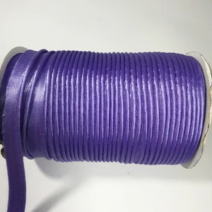 Полиэфирная атласная косая лента, косая лента со шнуром, DIY косая лента, размер: 10 мм-12 мм, 25 ярдов Зеленый, розовый цвет - Цвет: dark purple