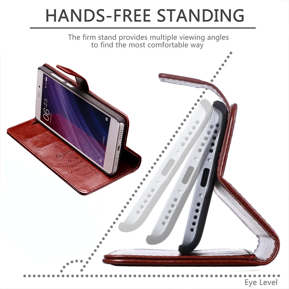 TOMKAS Phone Case For Coque Xiaomi Redmi 4 Pro Cases Flip Leather Cover Wallet 4Pro Prime |
