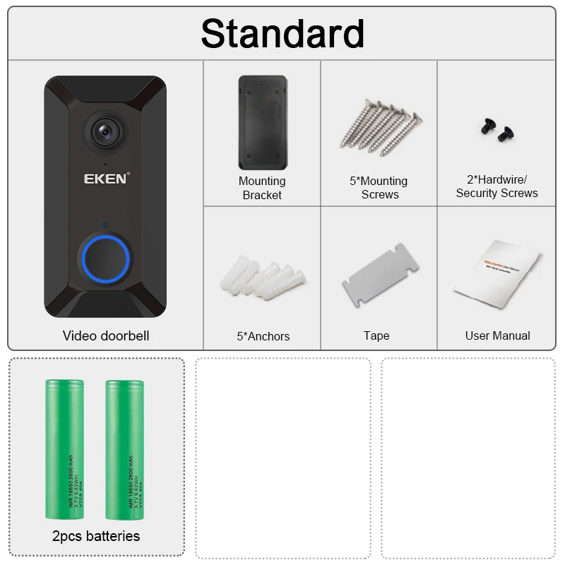 Option 3 EKEN V6 смарт WiFi видео дверной звонок камера IP дверной звонок беспроводной домашний визуальный домофон приложение управление камера безопасности - Цвет: Option 3