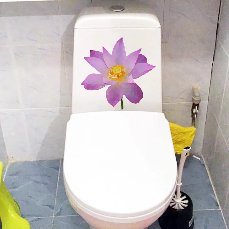 YOJA 22 2*21 5 см Lowpoly Lotus креативные туалетные наклейки на сиденья для ванной комнаты