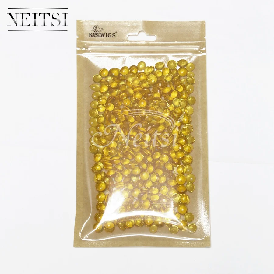 Neitsi волосы Fusion желтый# Кератиновый Клей Инструменты для кератиновых наращивания человеческих волос 400 шт 45 г/упак. клеевые гранулы бусины