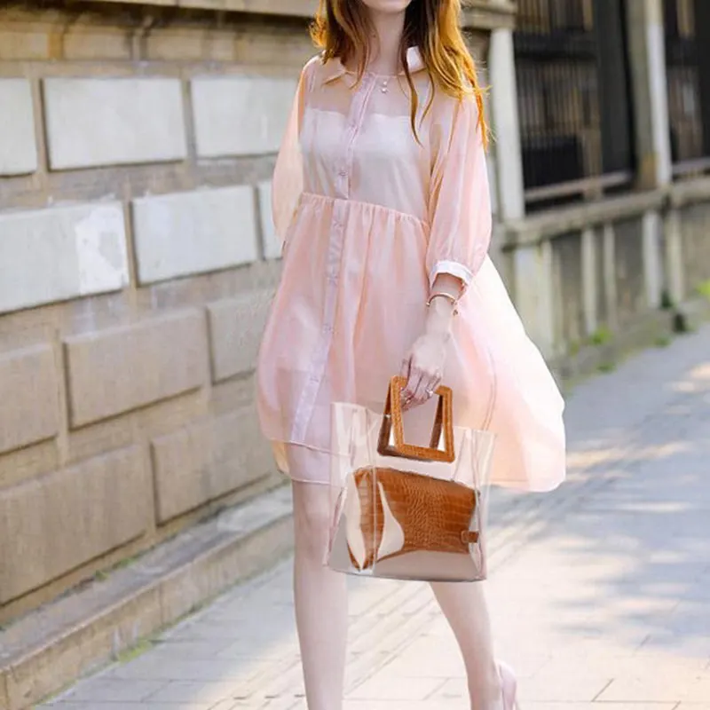 Женская прозрачная сумка и кошелек из ПВХ Пляжная водонепроницаемая