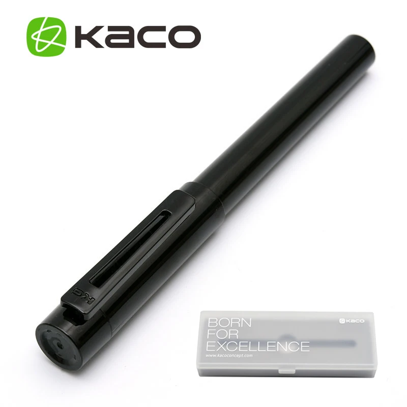Модные канцелярские принадлежности KACO SKY EF/F перьевая ручка 0,38 мм 0,5 мм прозрачные/конфетные/металлические цветные чернильные ручки с коробкой - Цвет: Black