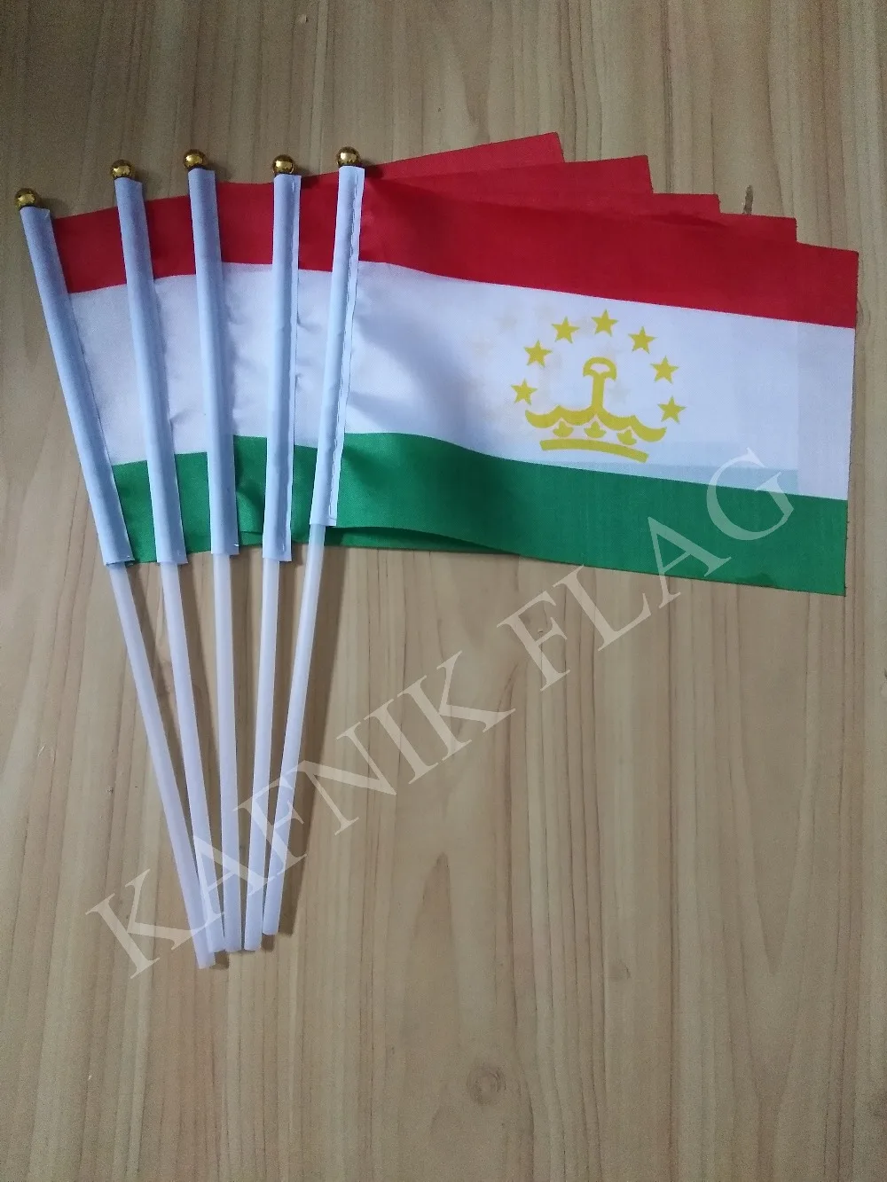 

KAFNIK,5pcs Tajikistan Banner free shipping Hand waving Flag National Flag 14*21 cm