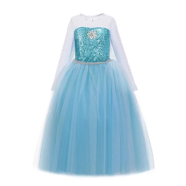 Elsa Dress 701 Платье Эльзы платье принцессы Эльзы для девочек платья костюмы для детей Эльзы и Анны маскарадные костюмы для детей голубое платье Эльзы - Цвет: Elsa Dress 701