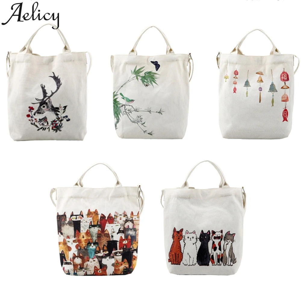 Aelicy модная пляжная сумка с рисунком кошек для покупок через плечо плечевая сумка-шоппер сумка холщовая