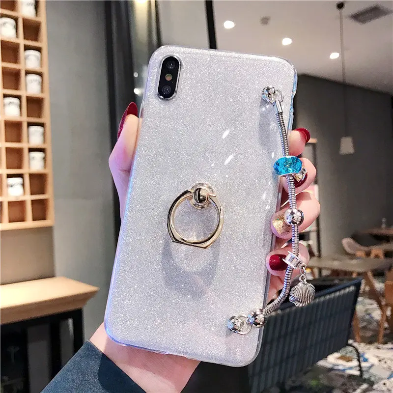 Silver DP bracelet Блеск кольцо Чехлы для samsung Galaxy A10 A30 A40S A40 A50 A60 A70 A8S A9s A6S A2 Core A20E A80 A90 Bling Браслет Чехлы бампер - Цвет: Silver DP bracelet