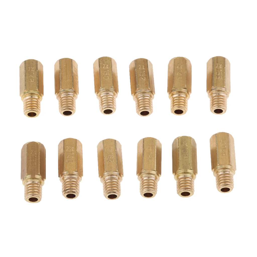 12 pieces Copper Carburetor Main Jet Kit for Keihin PWK FCR OKO KOSO - 140.142.145.148.150.152.155.158.160.162.165.168 | Автомобили и