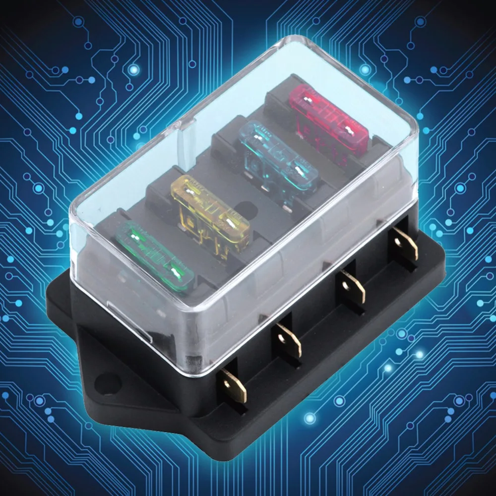 12V/24V 4 Way автомобильный Грузовик Авто лезвие предохранитель коробка держатель