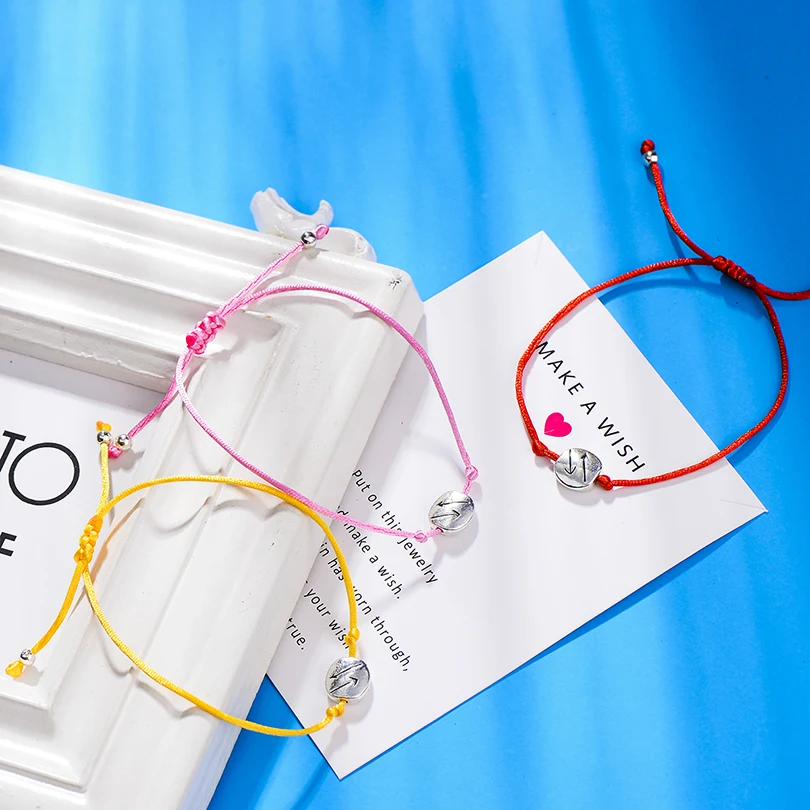 Оптовая продажа серебряные бусины со стрелками браслет для пары ручная работа