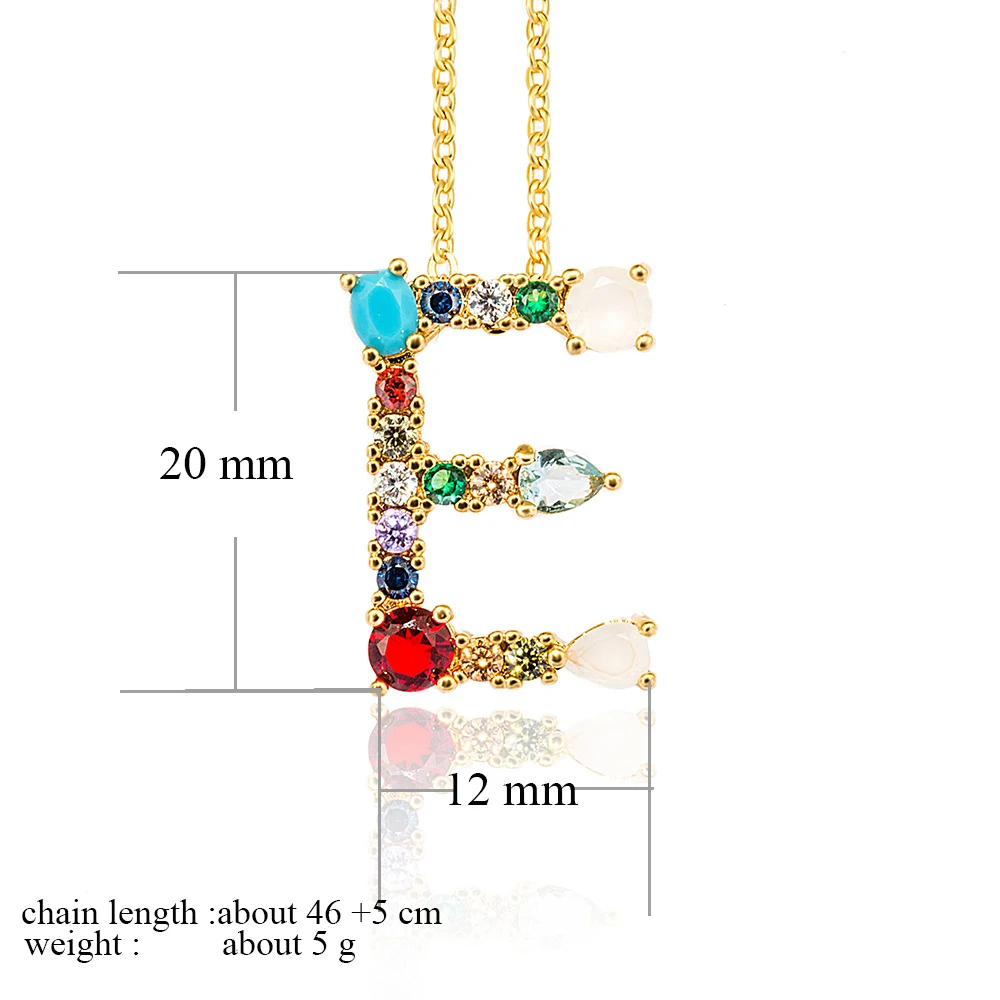 2019 золото Цвет первоначального мульти CZ Цепочки и ожерелья именной буква Имя
