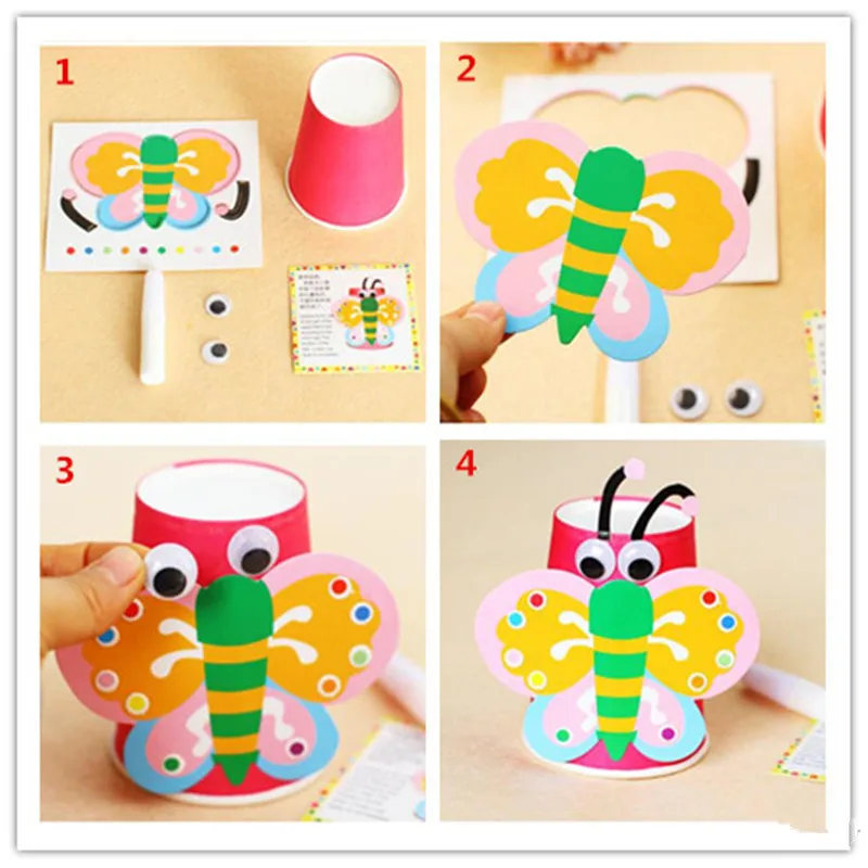 Happyxuan 12 шт./кор. DIY ремесло Наборы для детей Бумага чашка креативные игрушки, девчачья детсадовская дошкольного образования материалов