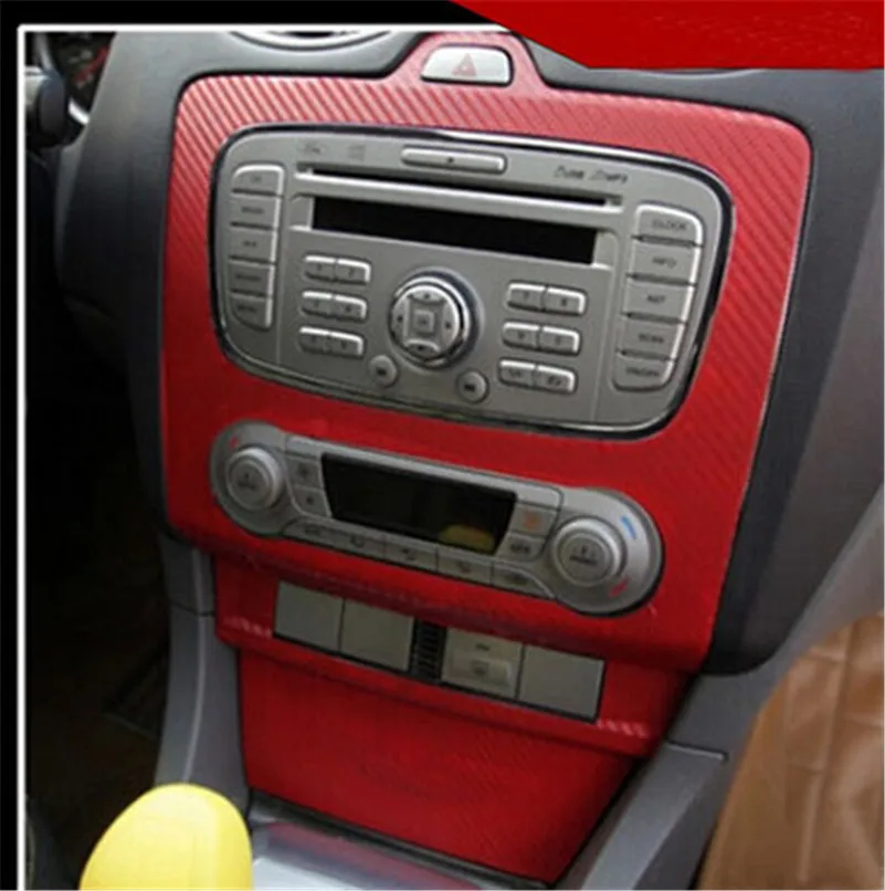 

car styling 3D carbon fiber sticker Central control Panel decoration trim case for Ford Focus mk2 2009-2016 auto accessories