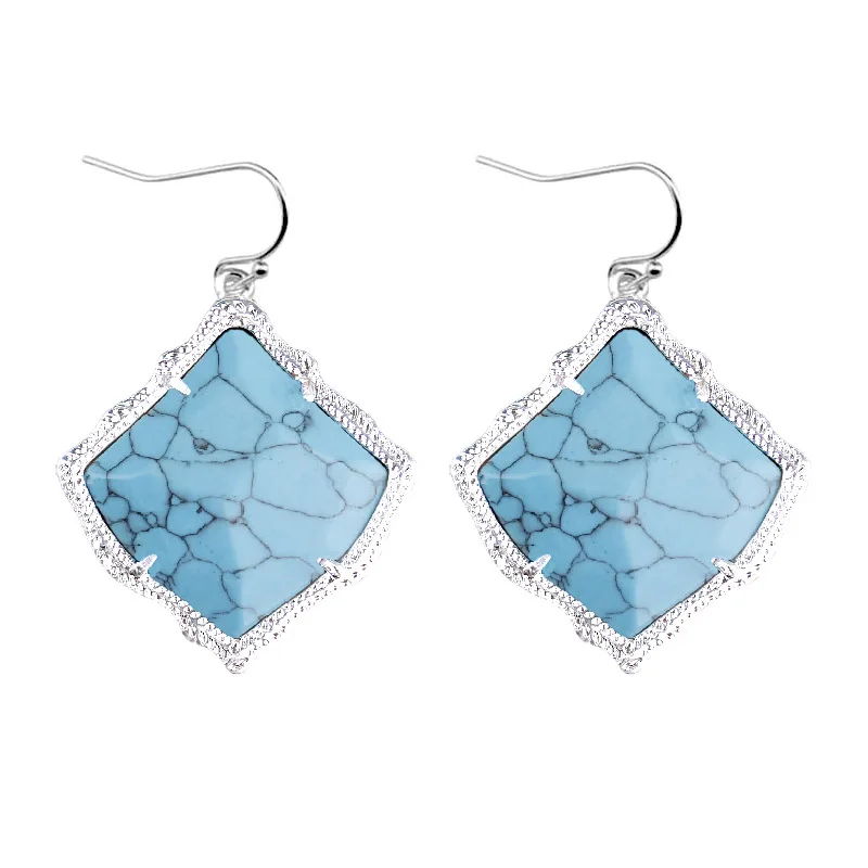 Silver Blue ZWPON известный бренд Desingner Kyrie в форме Кайта, каменные серьги для женщин, модные серебряные KS Shell серьги, ювелирные изделия - Окраска металла: Silver Blue