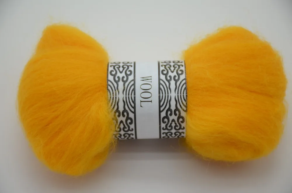 Игла DIY Войлок 66 s Шерсть Войлок шутка мягкое чувство шерстяные топы Roving DIY Spin "желтый, оранжевый серия" 10 г/9 шт/партия