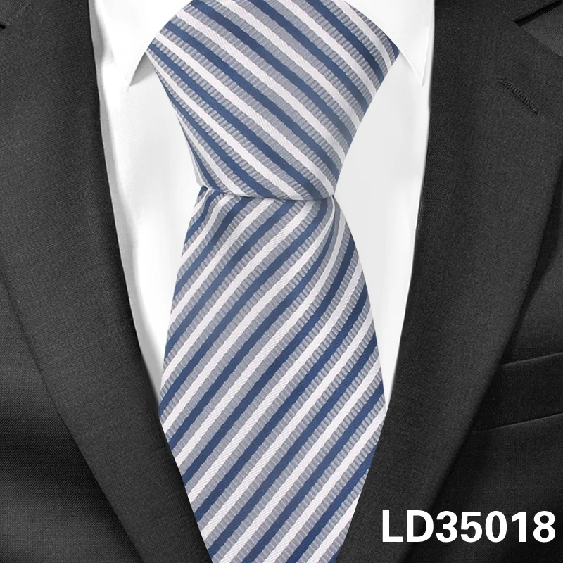 LD35018 Модные полосатые галстуки для мужчин и женщин, жаккардовые Цветочные Галстуки, деловые свадебные костюмы, узкие галстуки, тонкие мужские галстуки Gravatas - Color: LD35018
