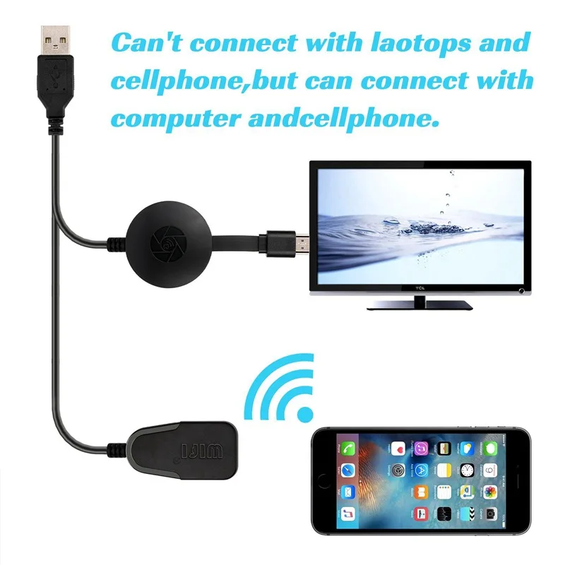 Беспроводной адаптер Wi Fi портативный приемник дисплея 1080P HDMI Miracast Dongle для iOS iPhone
