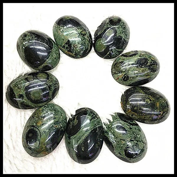 

10pcs nature polar jad stone cabochons oval shapes 18x25mm diy beads accessories no holes green pot stone