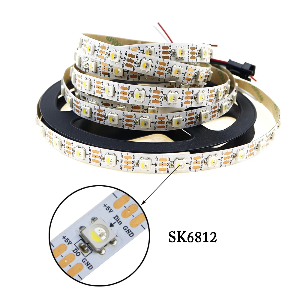 SK6812 RGBW RGBWW 1 м 5 DC5V 4 в 30 60 144 светодиодов/метр IP30 IP65 IP67 индивидуальная адресная
