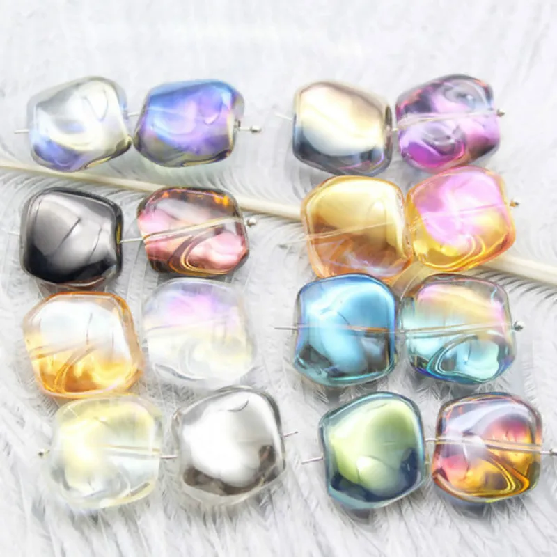 Doreen Box Lampwork Glass чешские бусины нестандартного синего цвета радужного около 19 мм (6/8