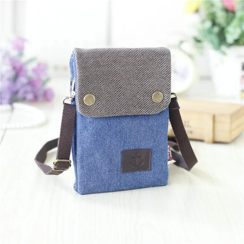 Dark blue Женский кошелек для почв на каждый день брендовый мобильный кошелек большая карточка сумка кошелек сумочка холщовая Наплечная Сумка - Цвет: Dark blue
