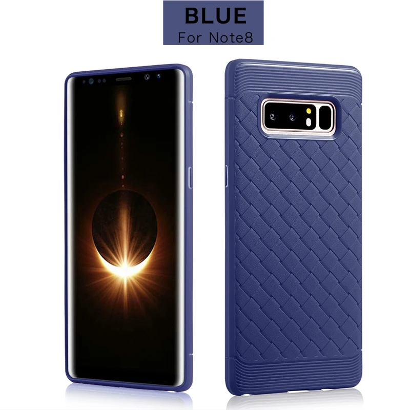 Note 8 Case Business Man Grid Weave Skins Back Protective Cover For Samsung Galaxy Luxury Soft TPU Phone Coque |