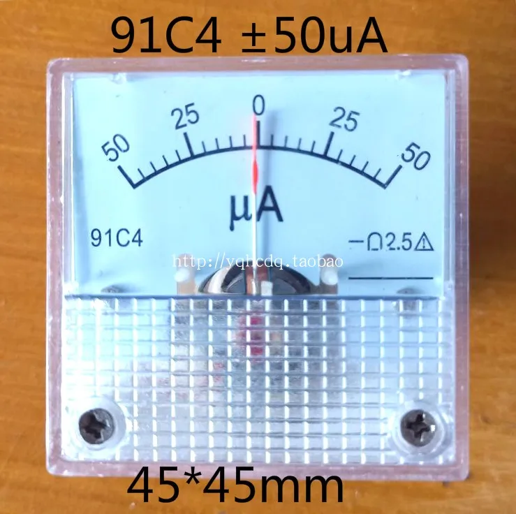91C4-50uA ± 50uA 250uA 1A аналоговый панельный измеритель тока DC Амперметр для