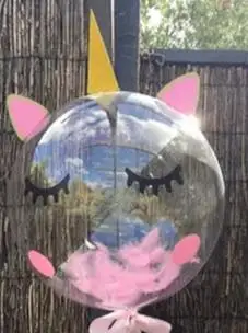 36inch Bubble DIY Mmqwec 18/24/36 дюймов пузырь воздушных шаров из латекса воздушный шар "сделай сам" Единорог уха ресницы и защитные уголки для вечерние прозрачный шар украшения - Цвет: 36inch Bubble DIY