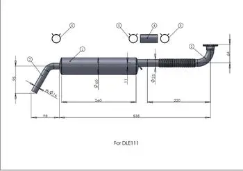 DLE111 111cc двойной бензиновый двигатель с электронным зажиганием и глушителем для RC самолета