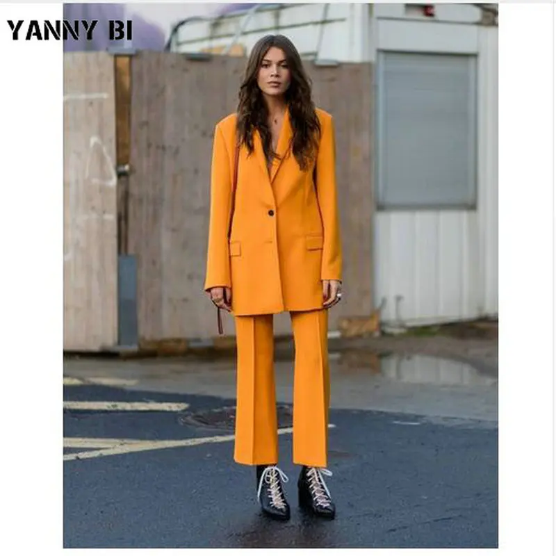 Женский деловой костюм блейзер + брюки в полоску 2019 | Женская одежда