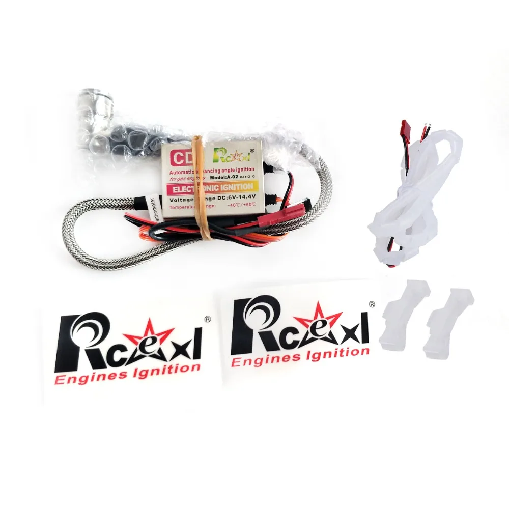 Rcexl Engine Ignition Single Cylinder NGK CM6 10MM 90/120/180 Degree Cap with Hall Sensor CDI for RC Model Airplane Gas Engine enlarge