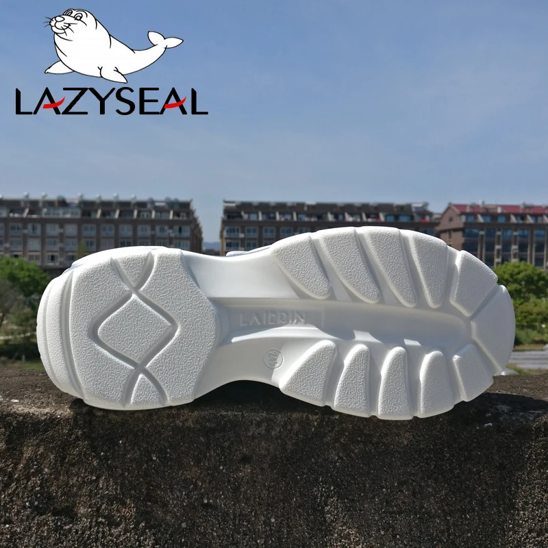 LazySeal женские ботинки на платформе спортивный ультра-светильник липучке