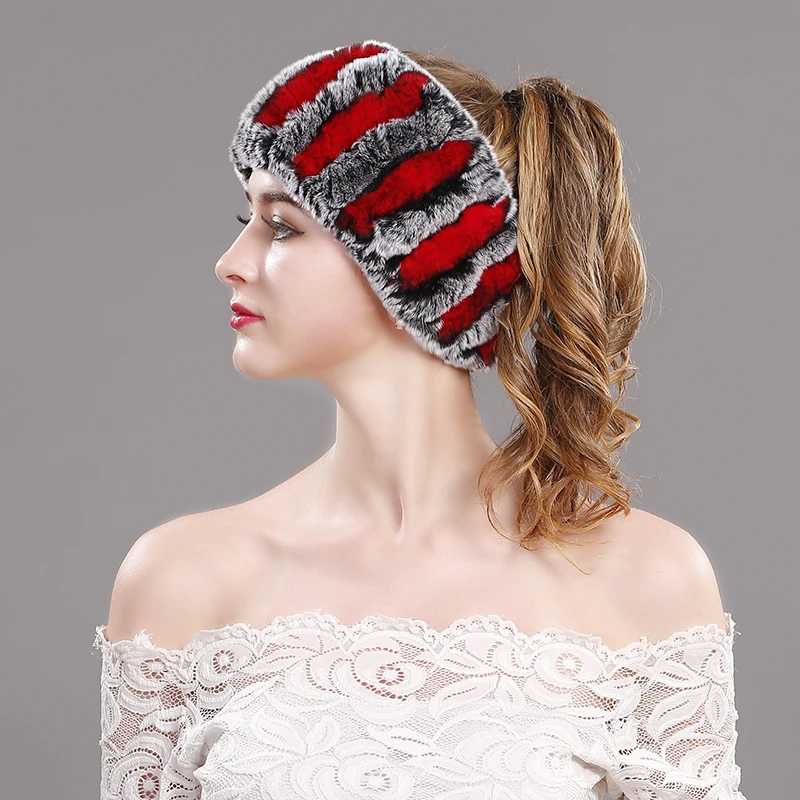 Женский шарф ручной работы из натурального кроличьего меха вязаные повязки на