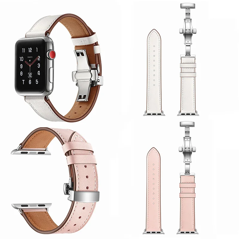 Роскошный чехол из натуральной кожи для наручных часов Apple Watch 38 мм 40 42 44