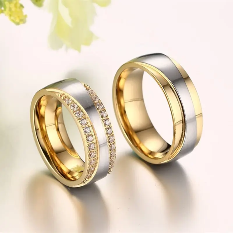 Кольцо из нержавеющей стали AliExpress для пары модное кольцо с микро оплатой и 3A
