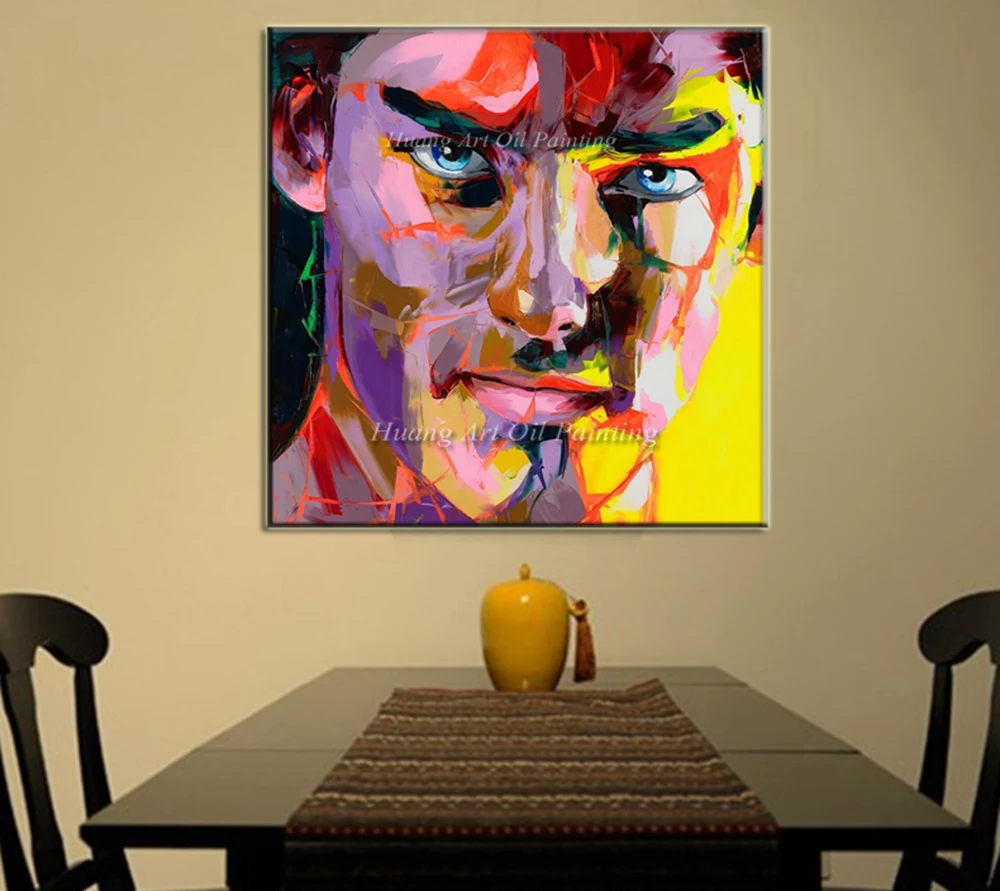 

New Style Hand Painted Famous People Pop Portrait Oil Painting on Canvas Abstract Knife Human Head Acrylic Character Paintings