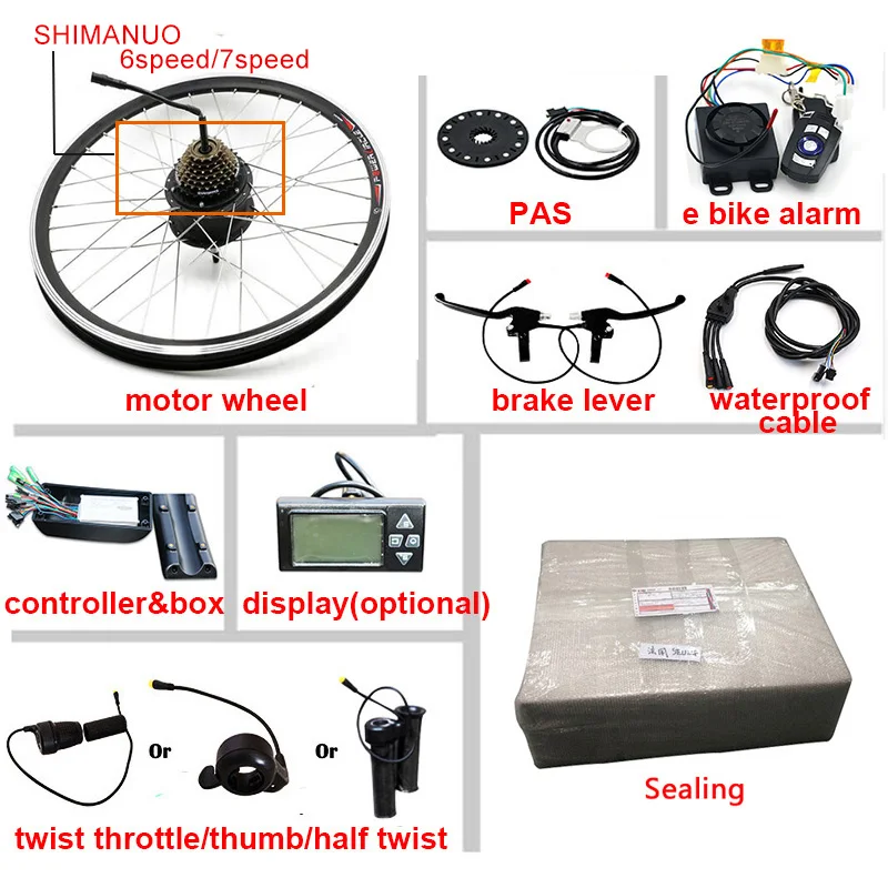 JS 36V500W комплект для переоборудования электрического велосипеда 20 &quot24&quot 26