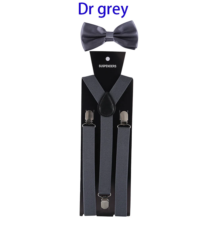 P Bow tie Suspender Set Adjustable Elastic Wedding Belt Strap Shirts Brace For Men Women - Цвет: P