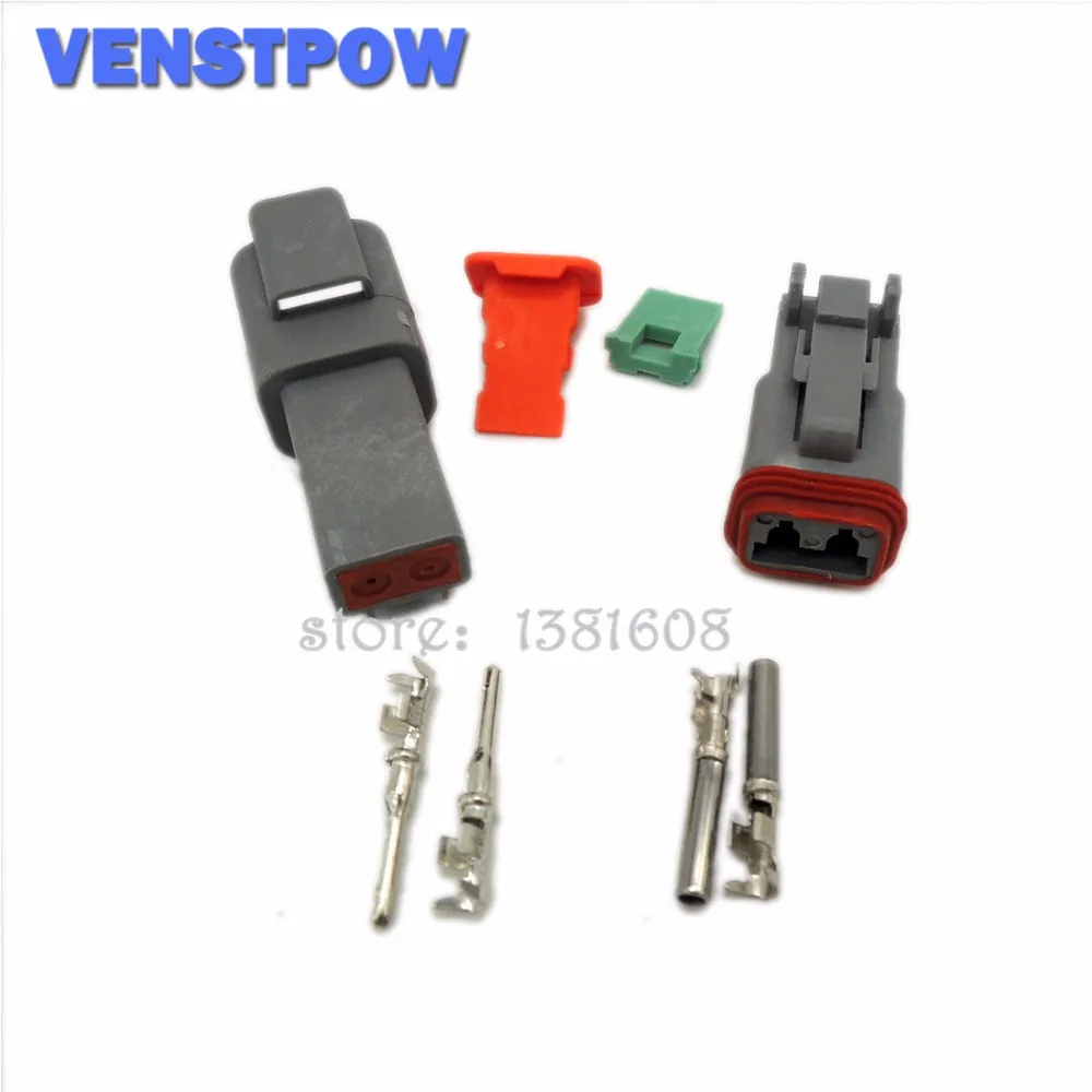 

1 Set Deutsch DT06/DT04 2 Pin Waterproof Electrical Wire Connector Plug Kit 22-16AWG for Car Bus Motor Truck